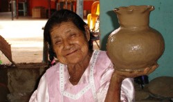 Dona Sohia making black pottery in Oaxaca