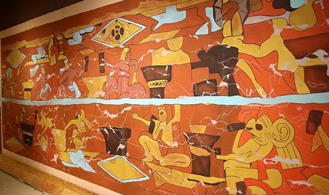 cholula mural gods drinking pulque