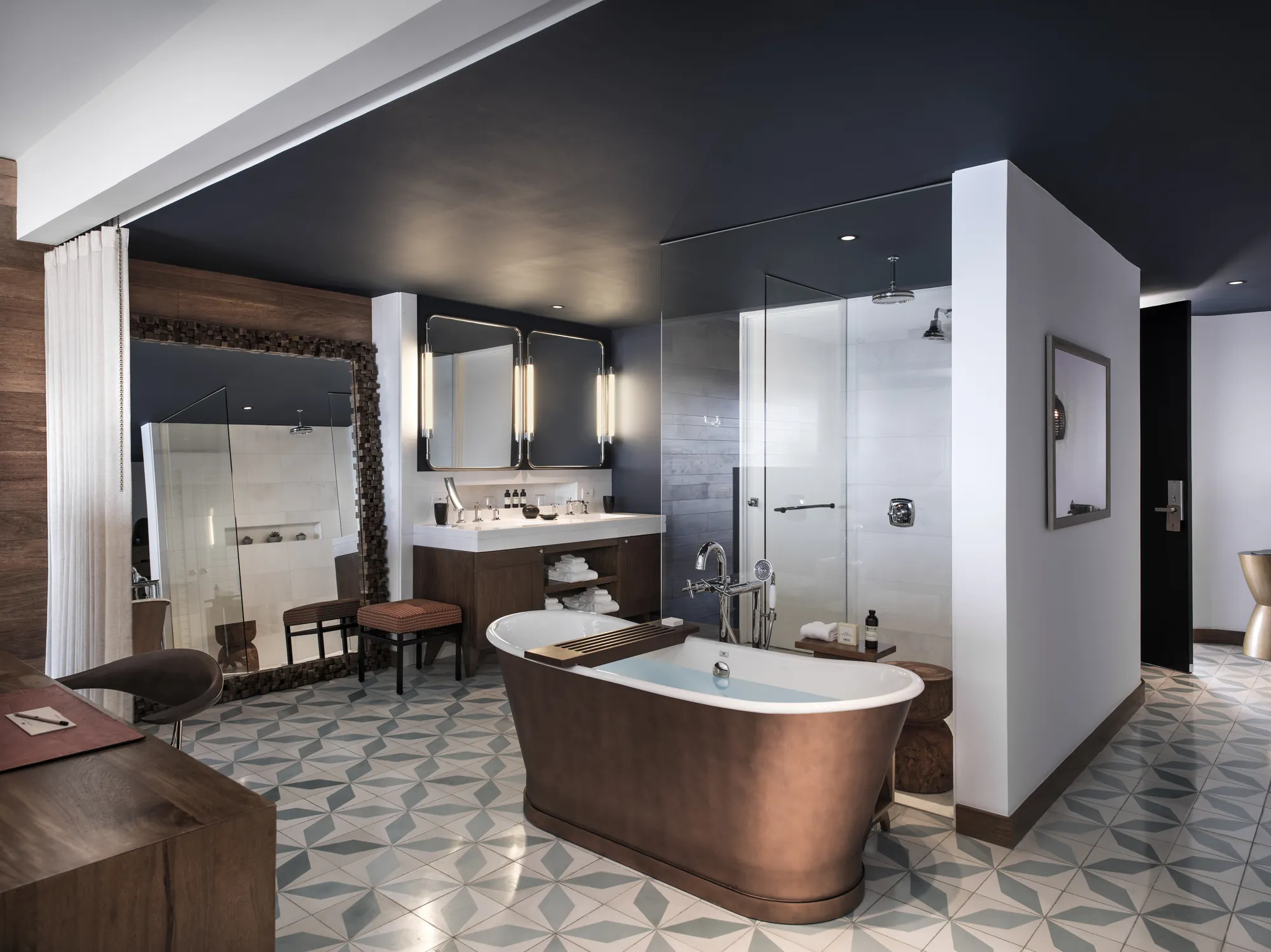 Guest Suite Bathroom - The Cape, a Thompson Hotel - Photo Credit Thomas Hart Shelby